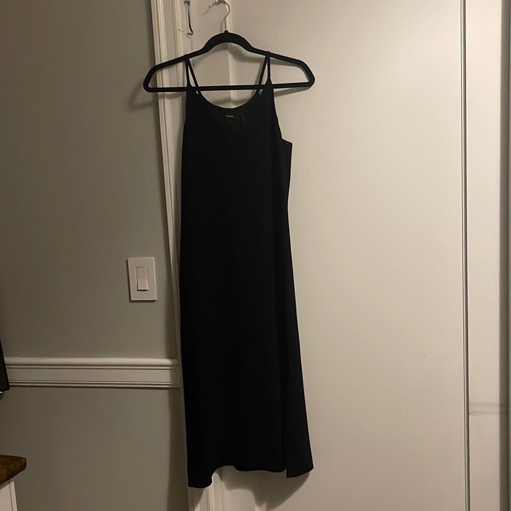 Theory black midi dress